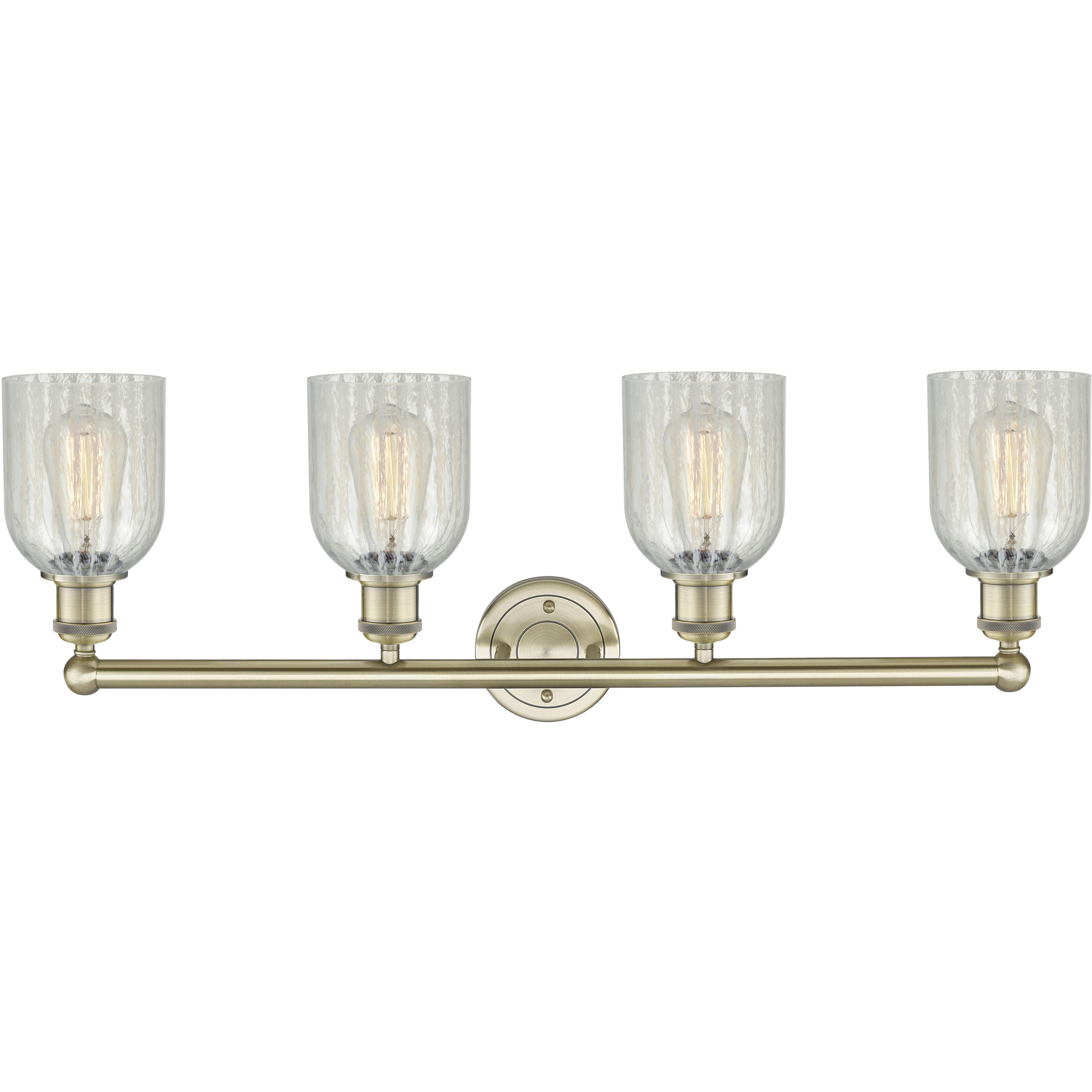 Caledonia 4 Light 32 inch Antique Brass Bath Vanity Light Wall Light in Mouchette