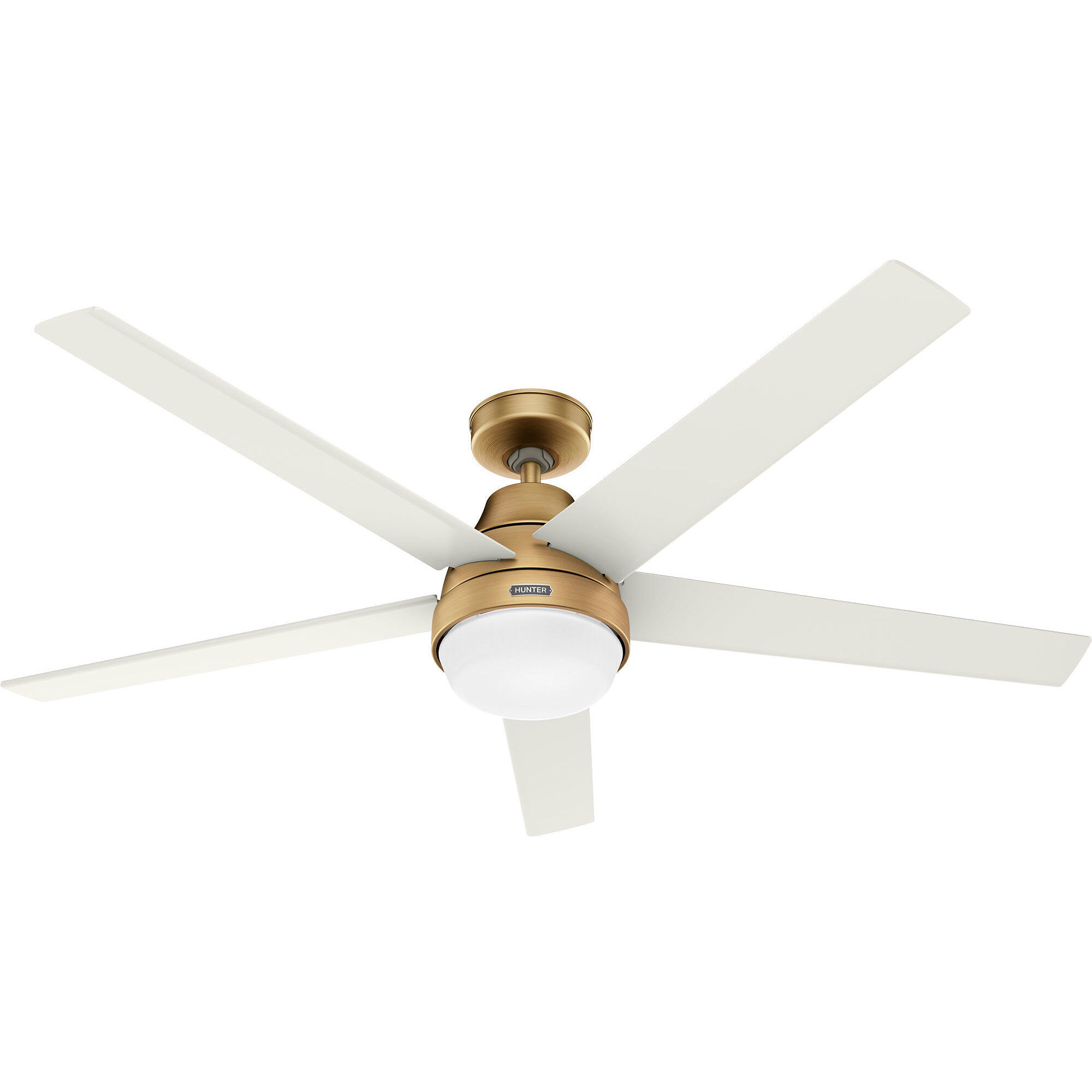 Aerodyne 60 inch Luxe Gold with Fresh White/Drifted Oak Blades Ceiling Fan
