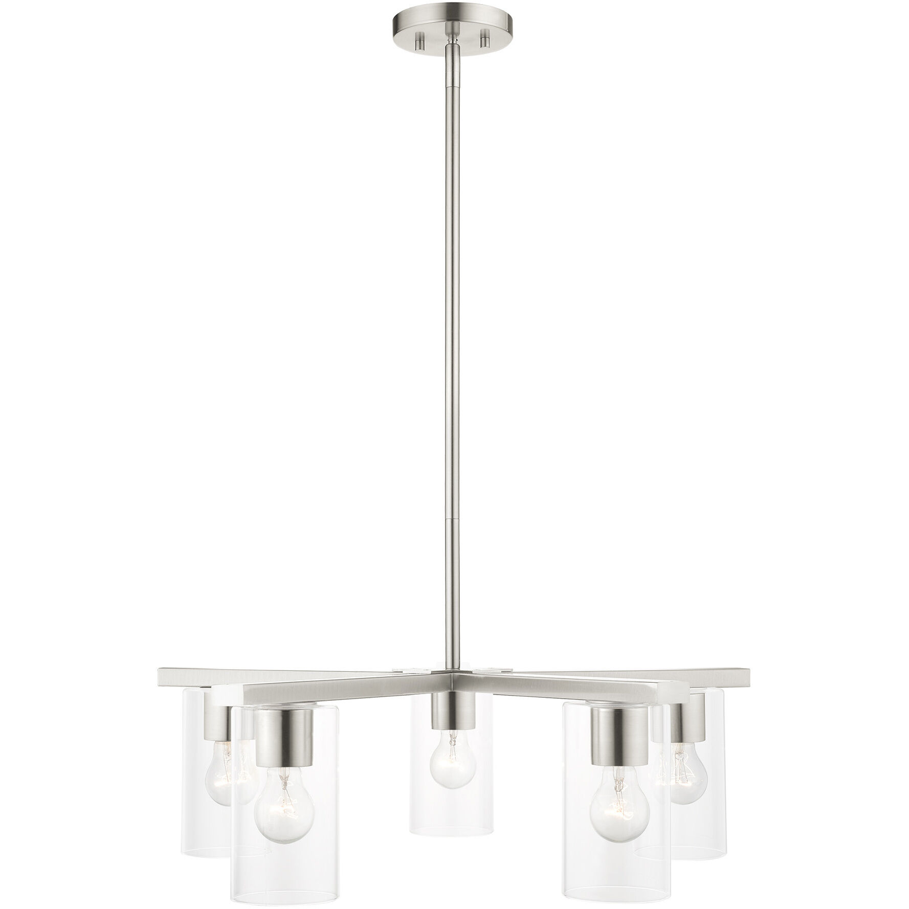 Zurich 5 Light 26 inch Brushed Nickel Chandelier Ceiling Light