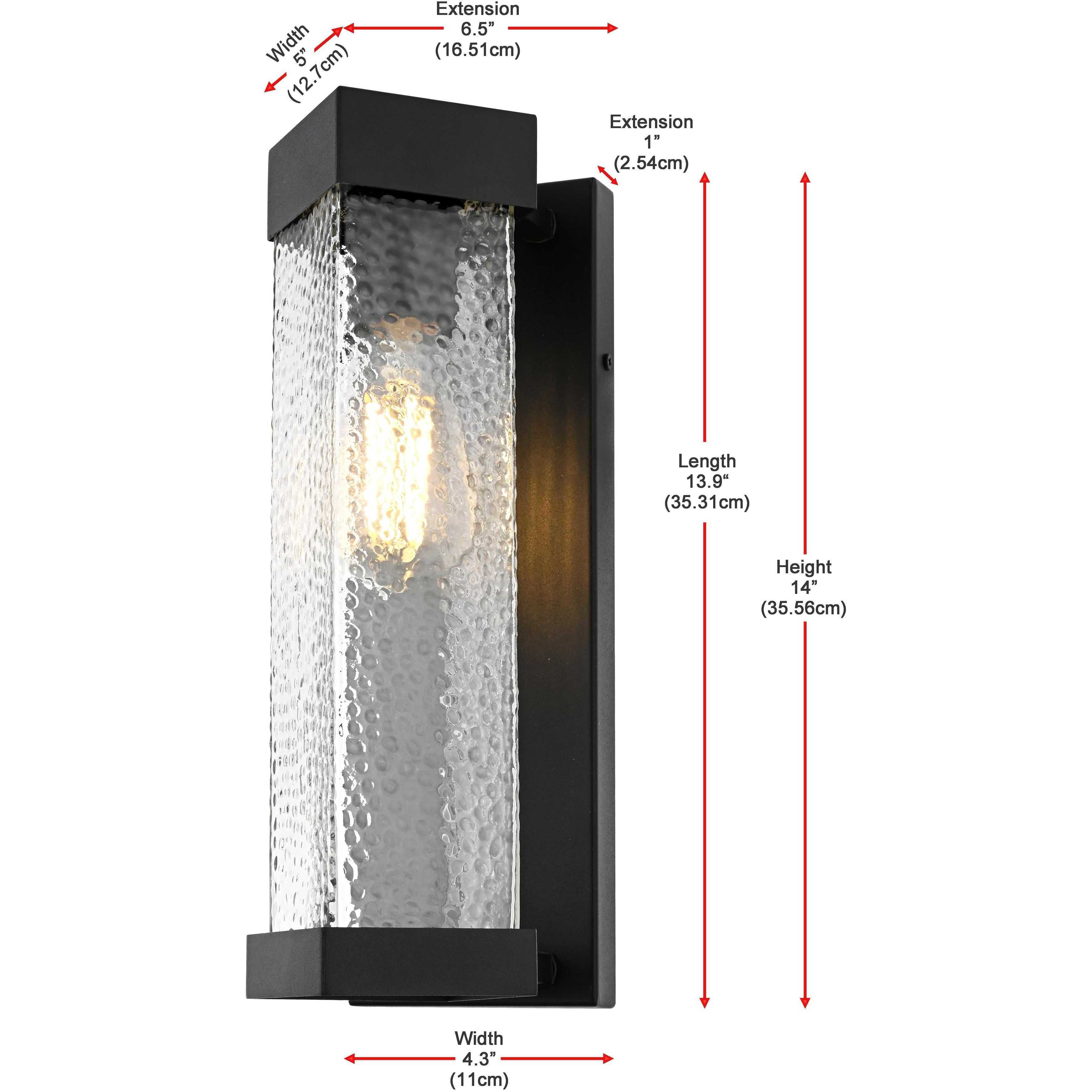 Swain 1 Light 14 inch Black Outdoor Wall Sconce