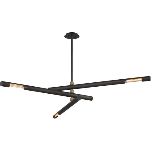 Hendrix 3 Light 62.25 inch Bronze and Patina Brass Chandelier Ceiling Light
