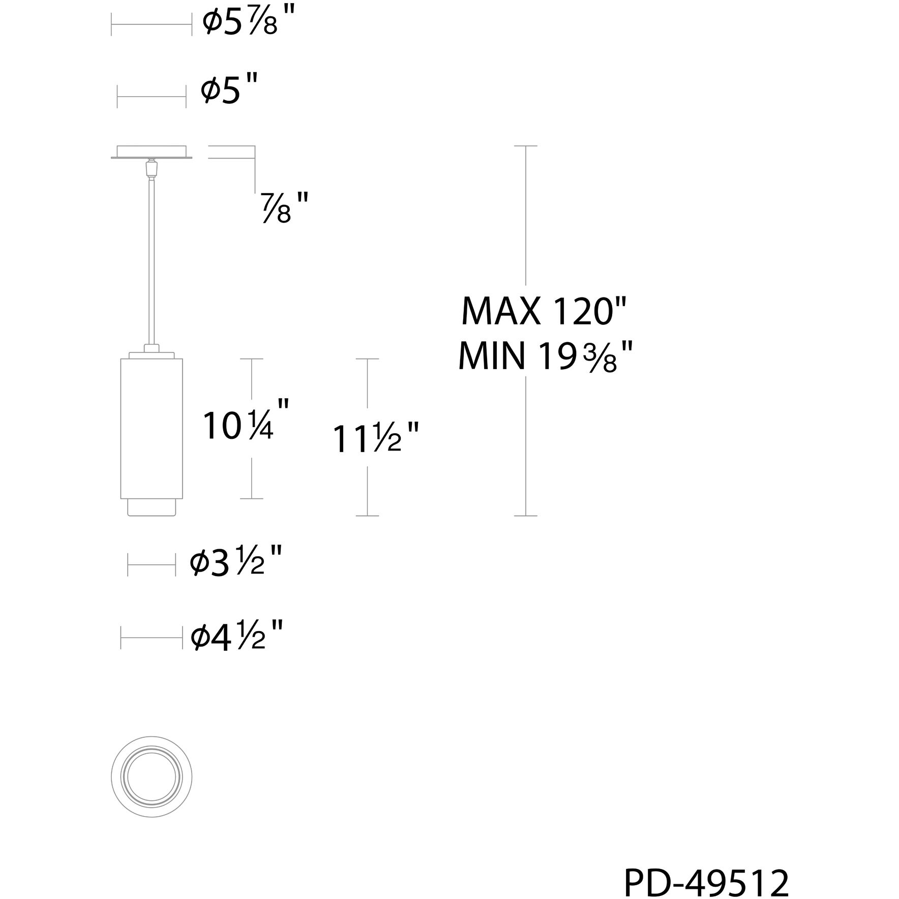 Aragon LED 4.5 inch White Pendant Ceiling Light in 3000K, dweLED