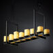 Candlearia 14 Light 13 inch Matte Black Chandelier Ceiling Light in Amber (CandleAria), Cylinder with Melted Rim, Incandescent