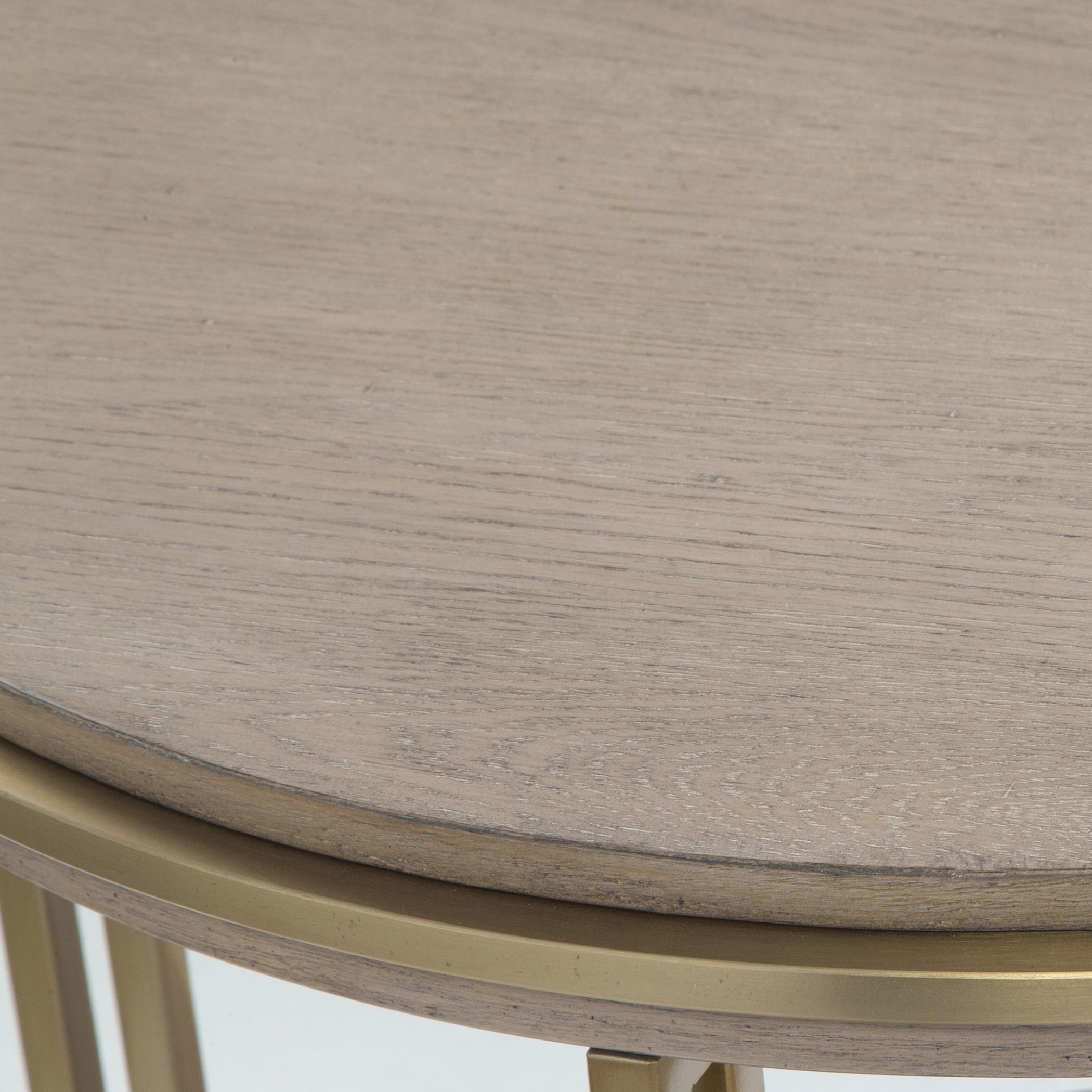 Elise 23 X 22 inch Light Oak and Brushed Brass Side Table