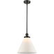 Ballston X-Large Cone 1 Light 8 inch Oil Rubbed Bronze Pendant Ceiling Light in Matte White Glass