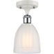 Ballston Brookfield LED 6 inch White and Polished Chrome Semi-Flush Mount Ceiling Light in White Glass, Ballston