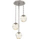 Aster LED 22.3 inch Beige Silver Multi-Pendant Ceiling Light in 3000K LED, Amber, Oval Chain