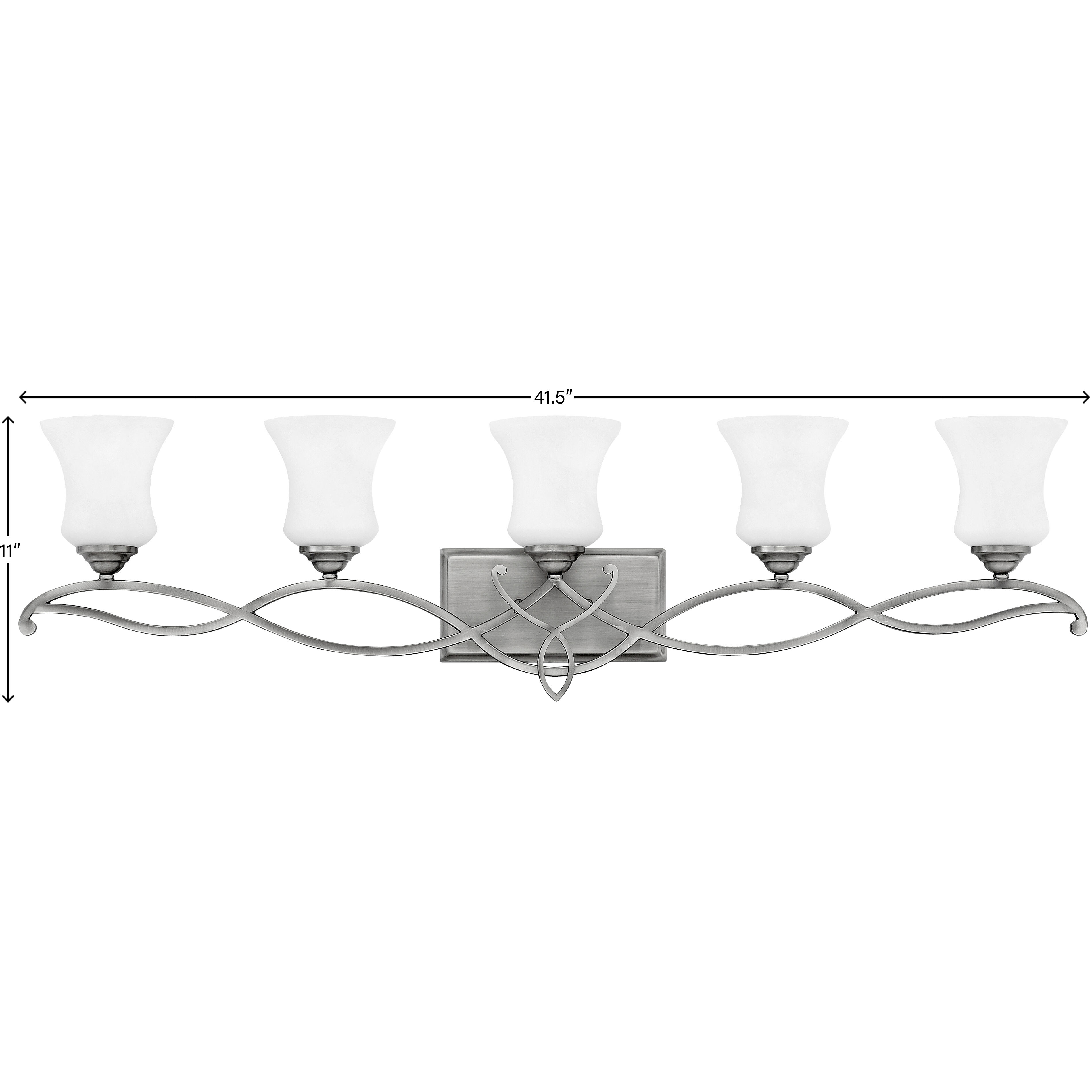 Brooke 5 Light 41.5 inch Antique Nickel Vanity Light Wall Light