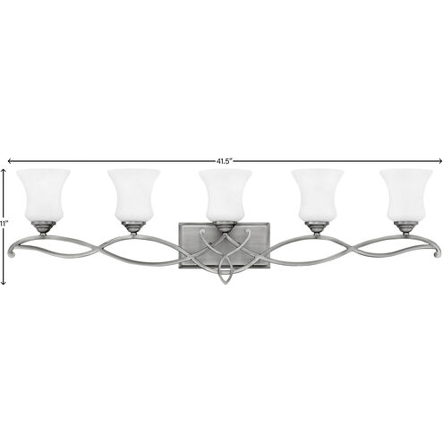 Brooke 5 Light 41.5 inch Antique Nickel Vanity Light Wall Light