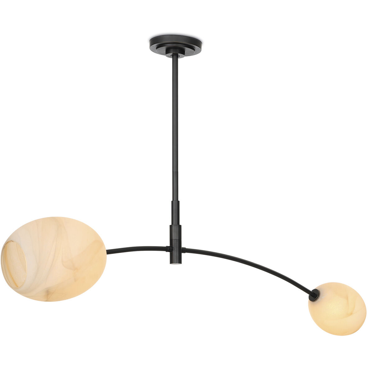 Artemis 2 Light 46.75 inch Oil Rubbed Bronze Pendant Ceiling Light in Alabaster Glass