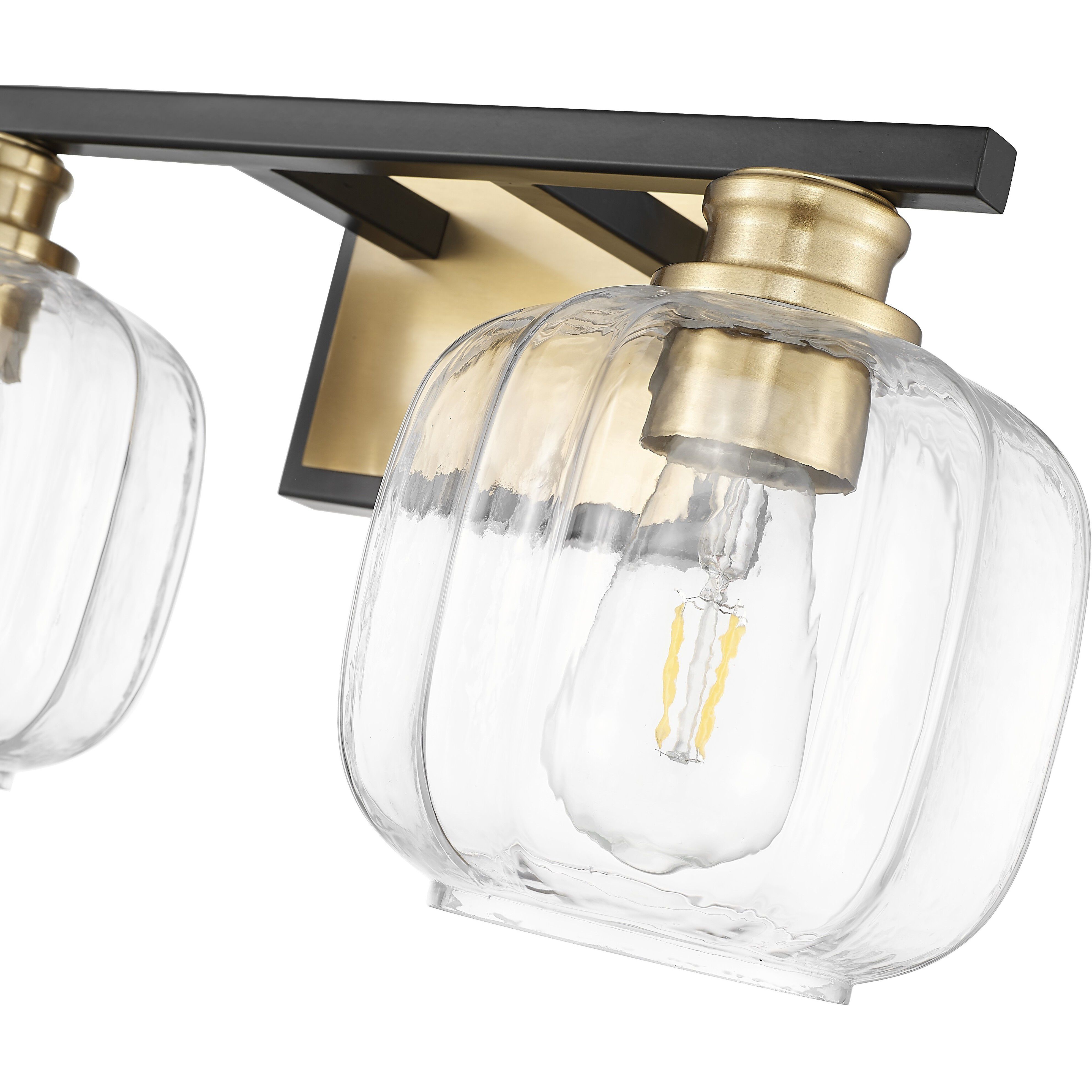 Oxley 2 Light 17.5 inch Matte Black and Brass Vanity Wall Light