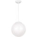 Leo - Hanging Globe 1 Light 14 inch White Pendant Ceiling Light
