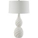 Twisted Swirl 32 inch 150.00 watt Textured Chalk White Glaze and Polished Nickel Table Lamp Portable Light