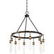 Campbell 10 Light 28 inch Vintage Black with Warm Brass Chandelier Ceiling Light