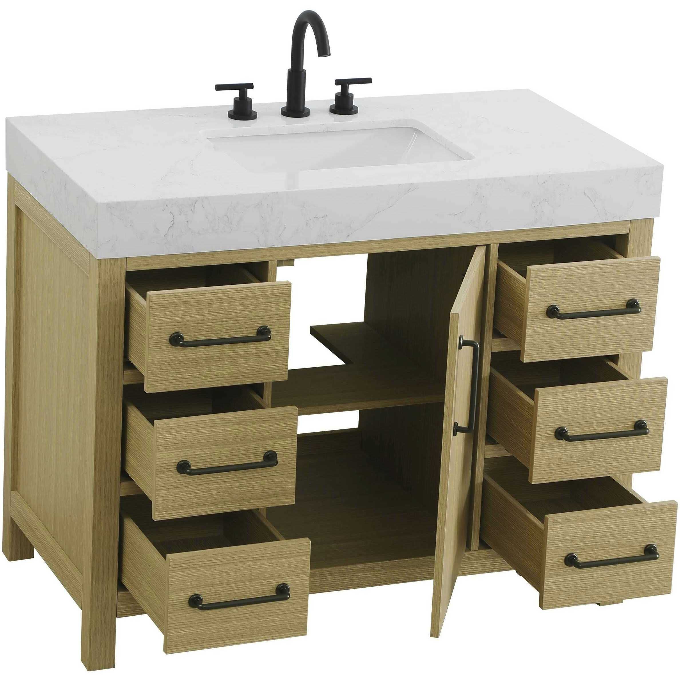 Nathan 42 X 34 inch Honey Brown Bathroom Vanity Cabinet in Not Included