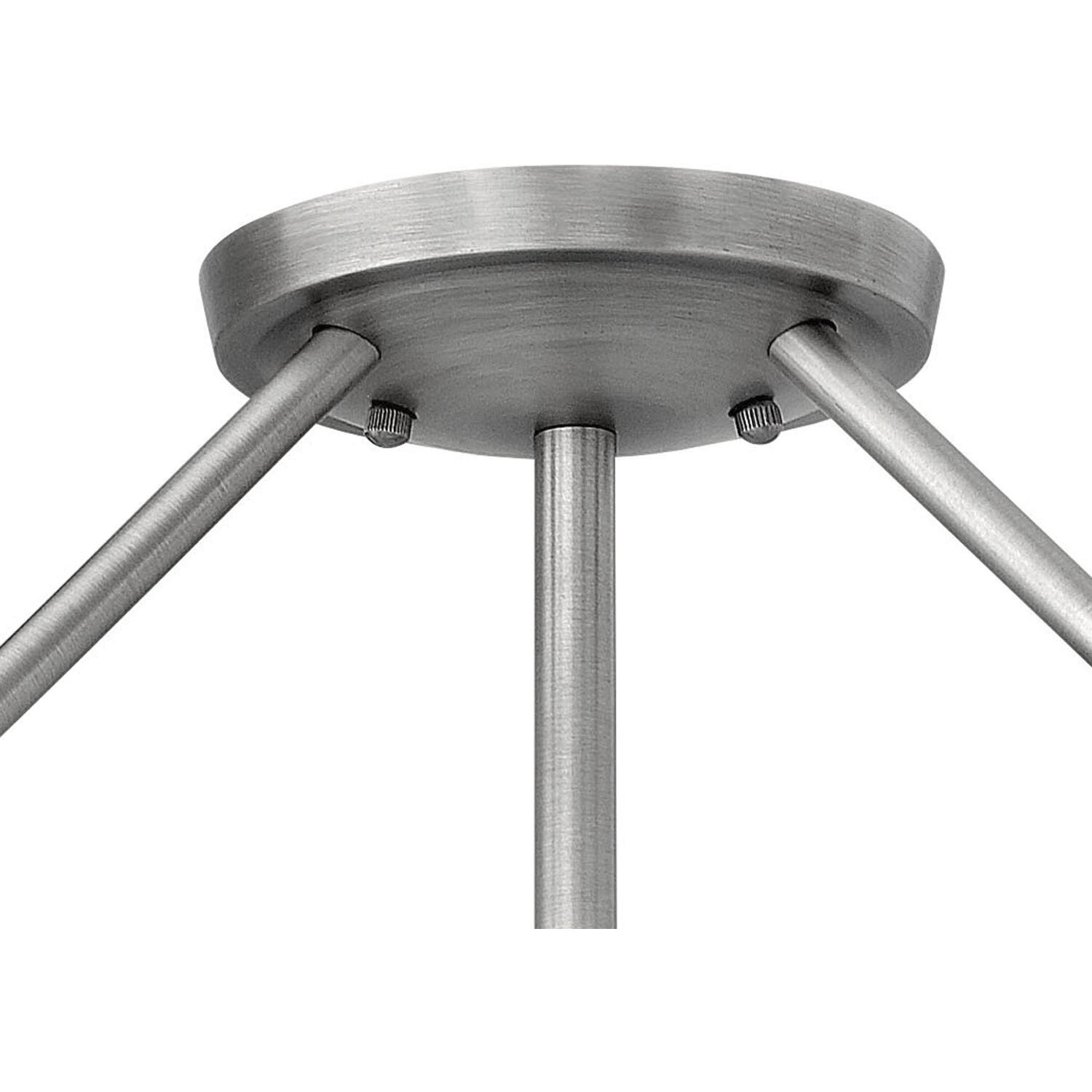 Hathaway 4 Light 20.75 inch Antique Nickel Indoor Semi-Flush Mount Ceiling Light in Etched White