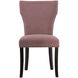 Upholstered Dark Brown/Brass Dining Chair in Pink