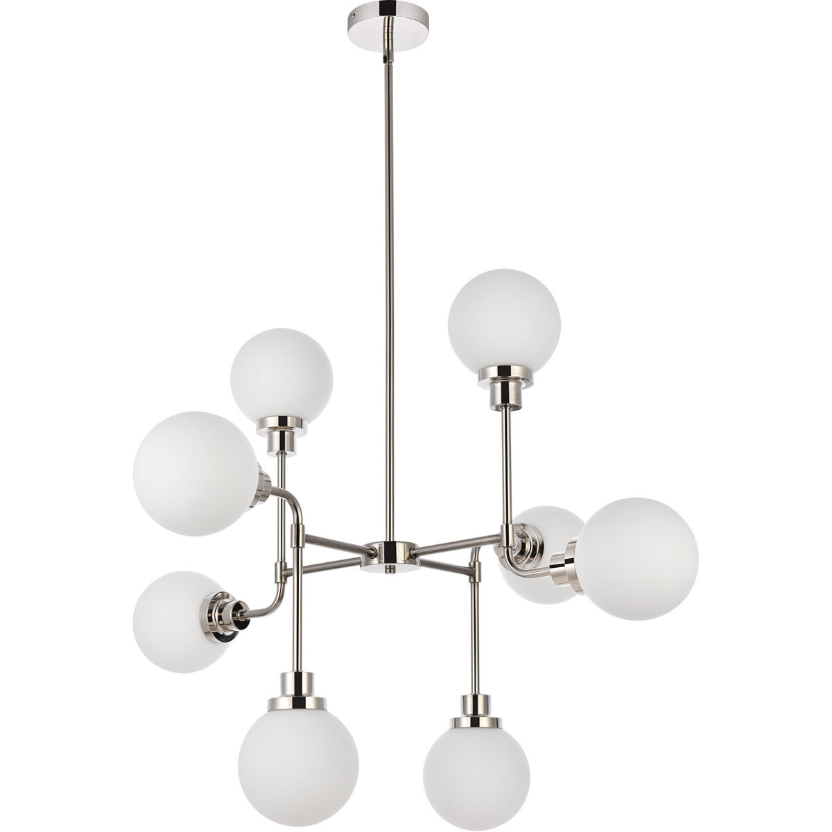 Hanson 8 Light 36 inch Polish Nickel Pendant Ceiling Light