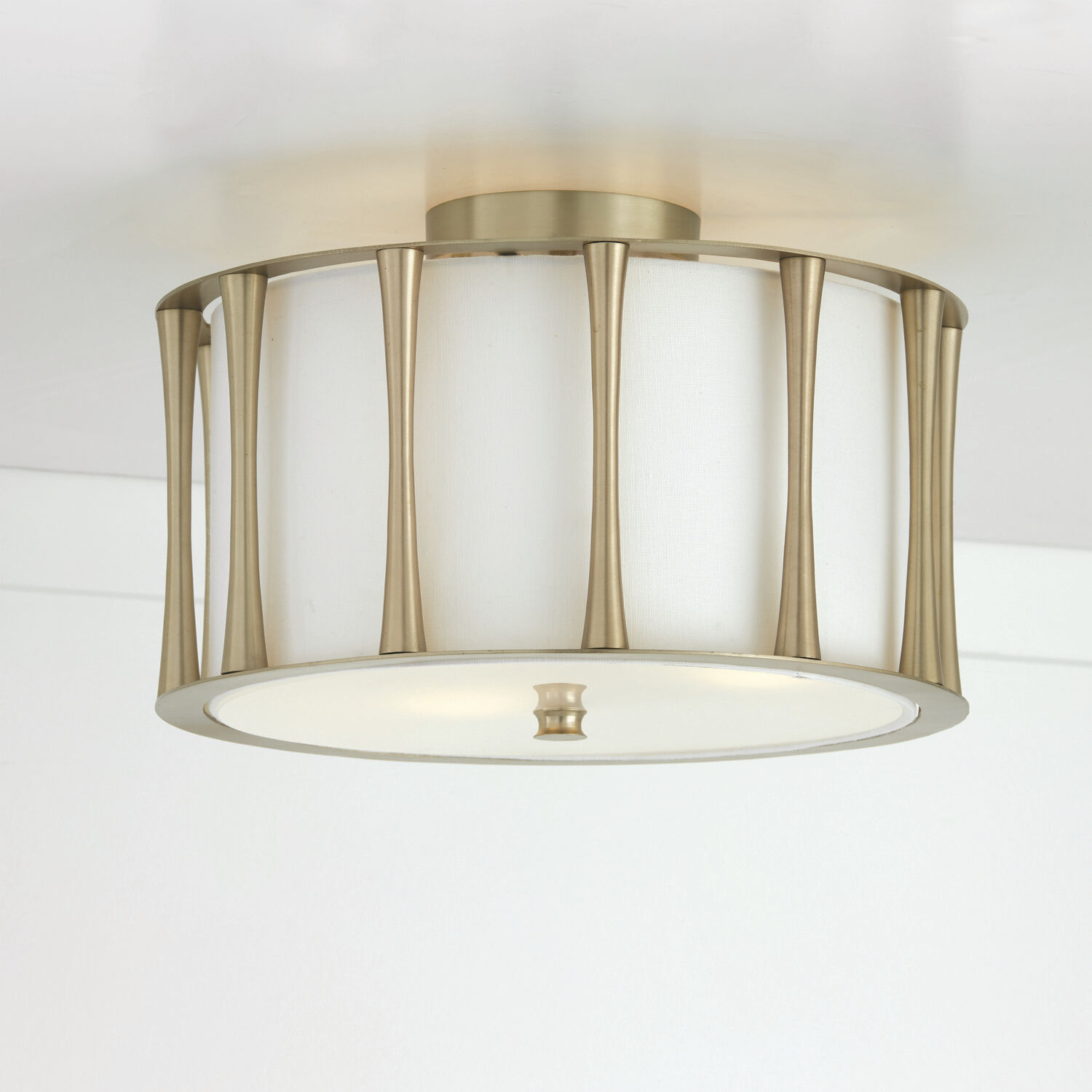 Bodie 3 Light 15 inch Matte Brass Semi-Flush Mount Ceiling Light, Convertible Dual Mount