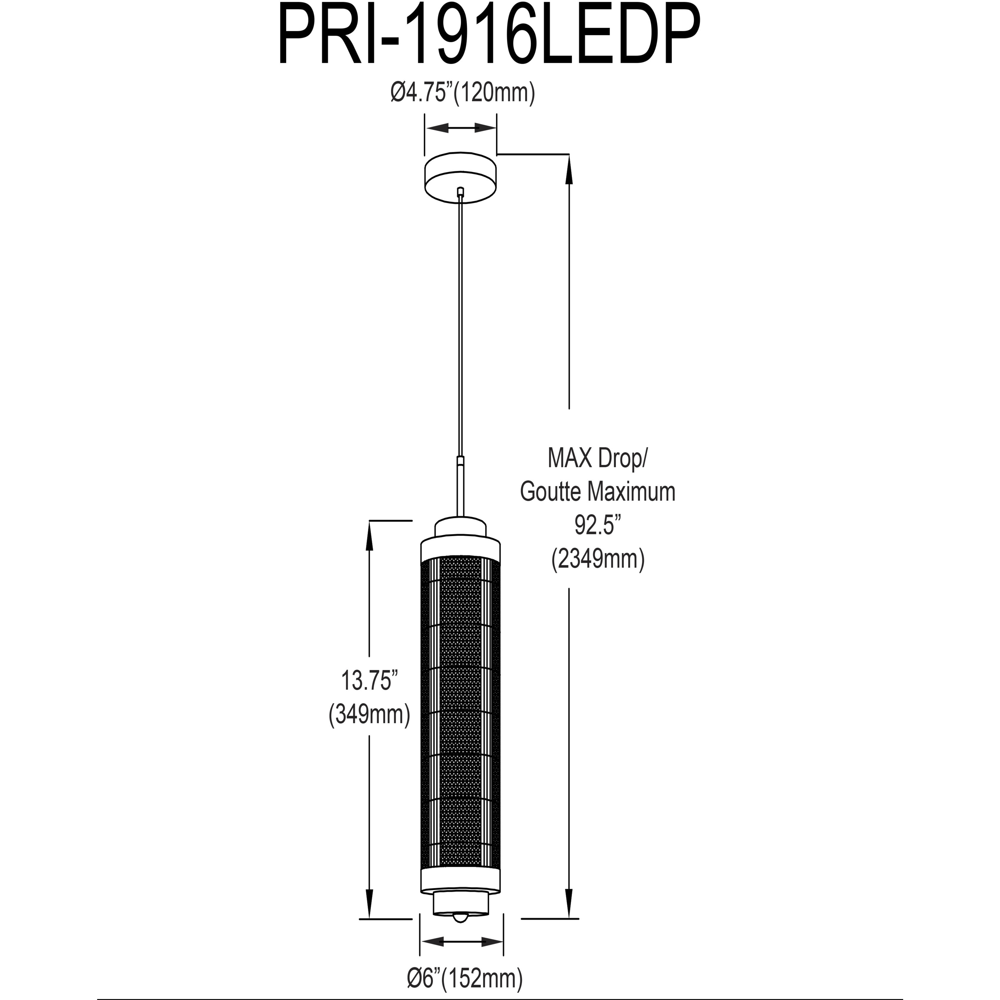 Peri LED 6 inch Matte Black Pendant Ceiling Light