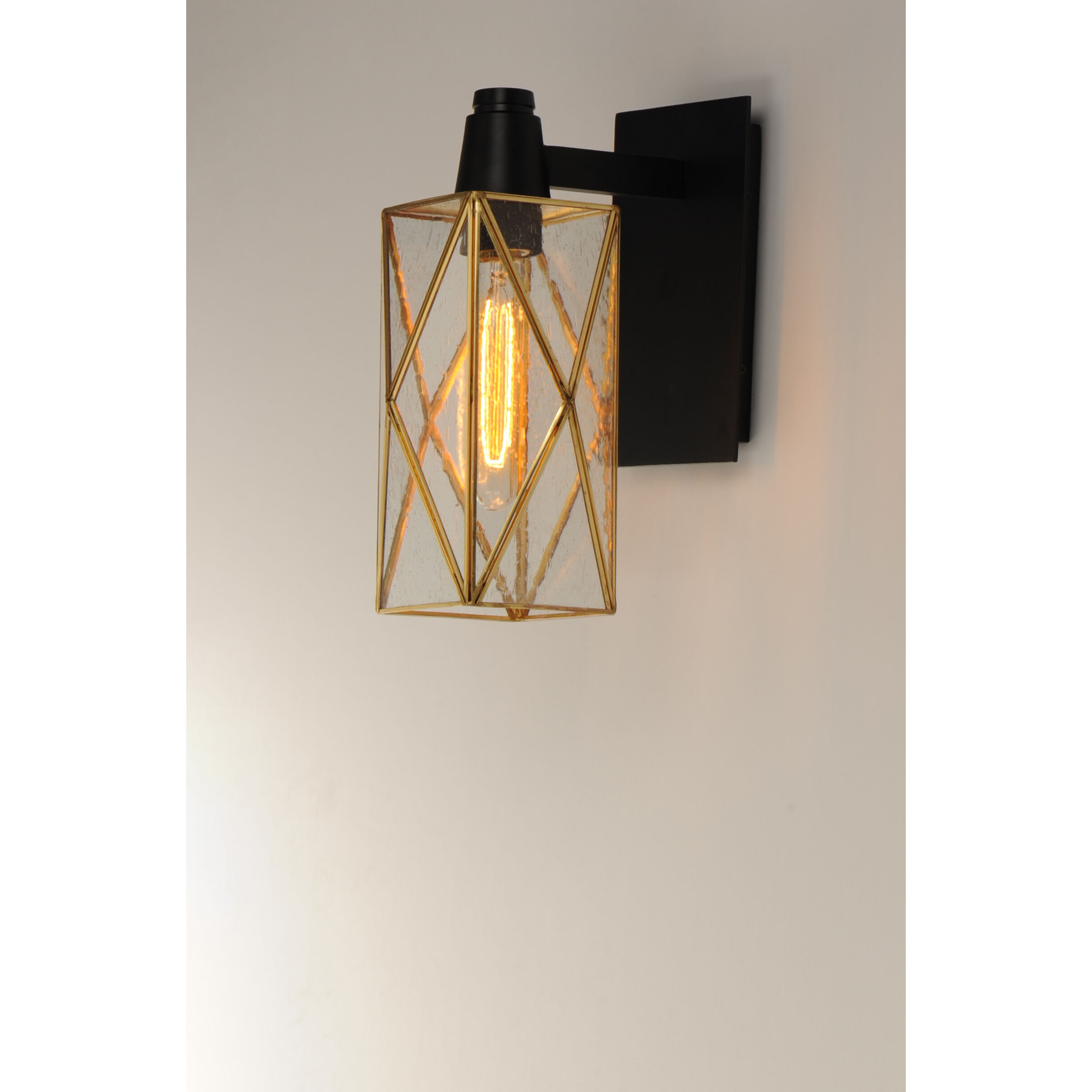 Norfolk 1 Light 13.25 inch Black/Burnished Brass Outdoor Wall Mount