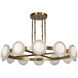 Alonso 50.5 inch Vintage Brass and Alabaster Chandelier Ceiling Light in Alabaster Shade