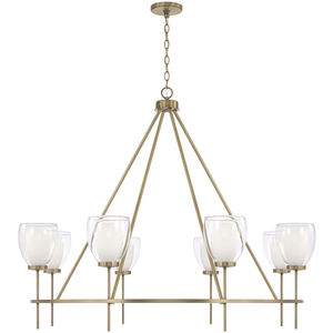 Joss 8 Light 45.5 inch Aged Brass Chandelier Ceiling Light