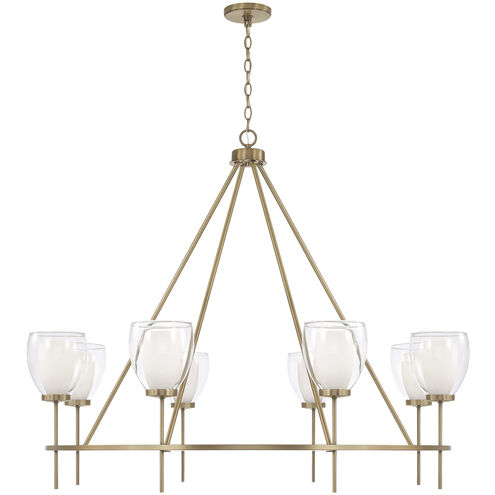 Joss 8 Light 45.5 inch Aged Brass Chandelier Ceiling Light