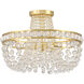 Seville 3 Light 16.5 inch Aged Brass Semi Flush Ceiling Light