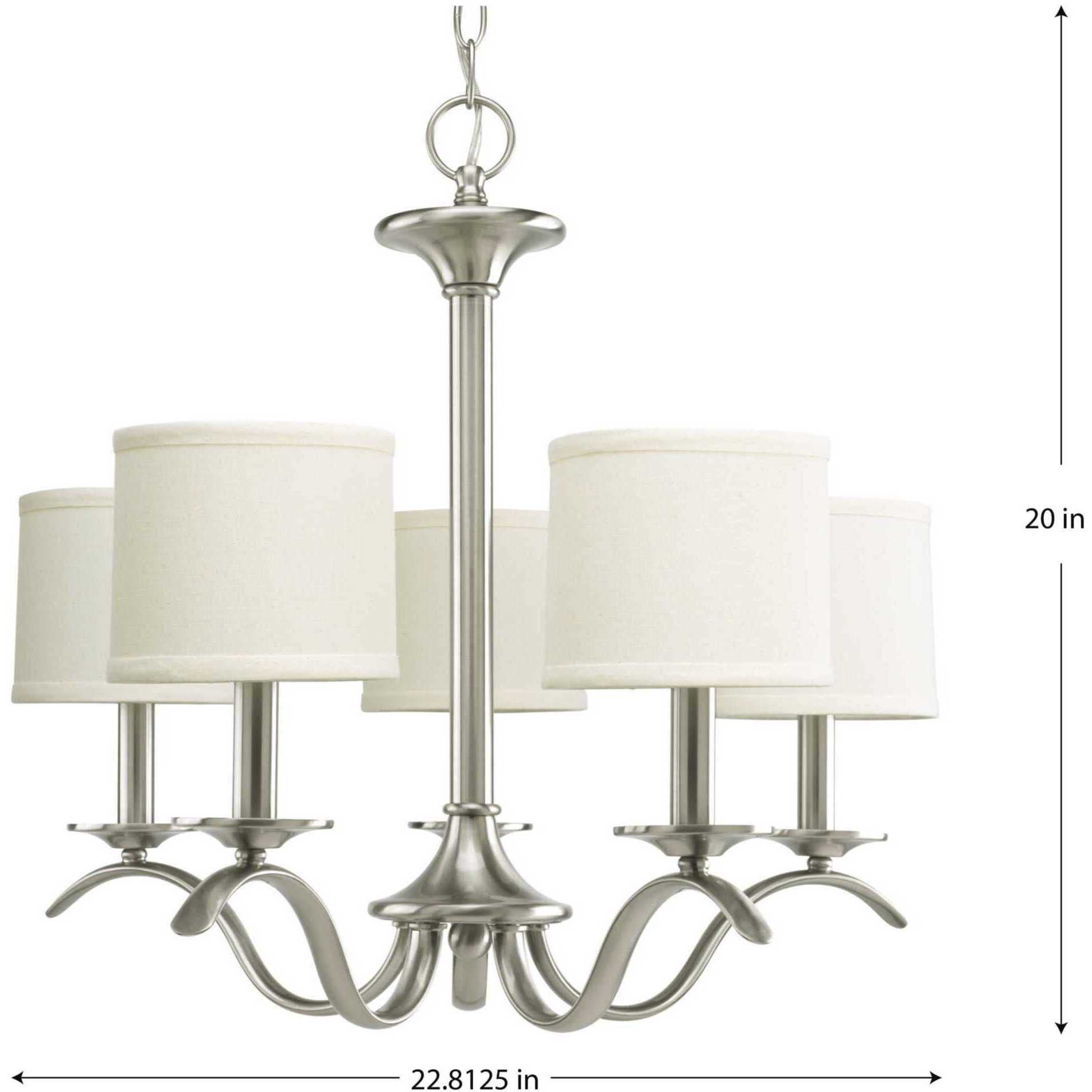 Briscoe 5 Light 22.81 inch Brushed Nickel Chandelier Ceiling Light