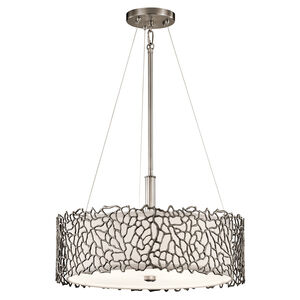 Silver Coral 3 Light 18 inch Classic Pewter Pendant/Semi Flush Ceiling Light