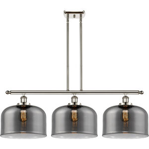 Ballston X-Large Bell 3 Light 36 inch Polished Nickel Island Light Ceiling Light in Plated Smoke Glass