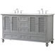 Rhodes 60 X 22 X 35 inch Grey Vanity Sink Set in Gray