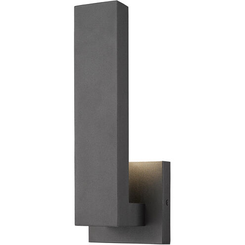 Edge LED 12 inch Black Outdoor Wall Light