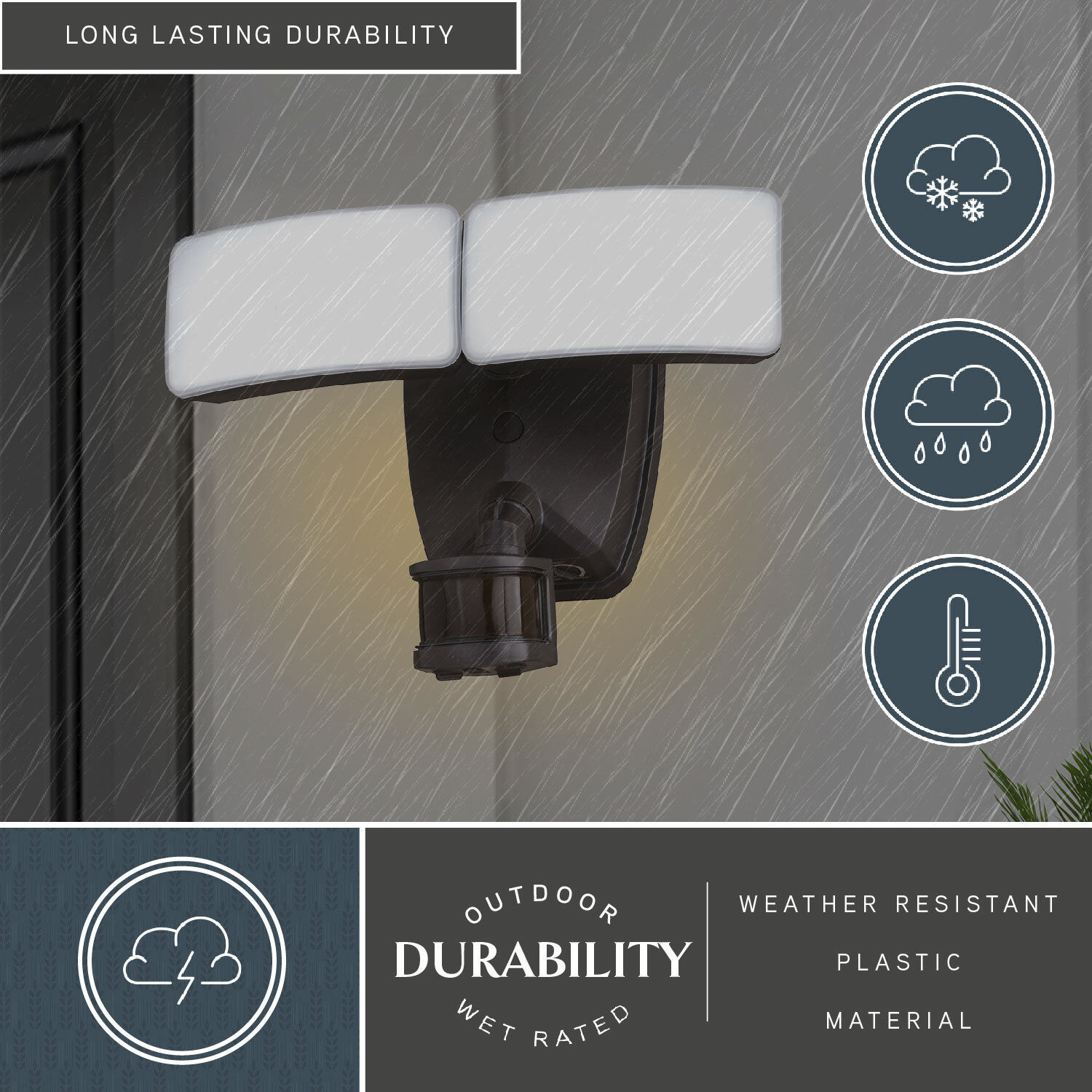Zeta LED 8 inch Bronze Outdoor Security