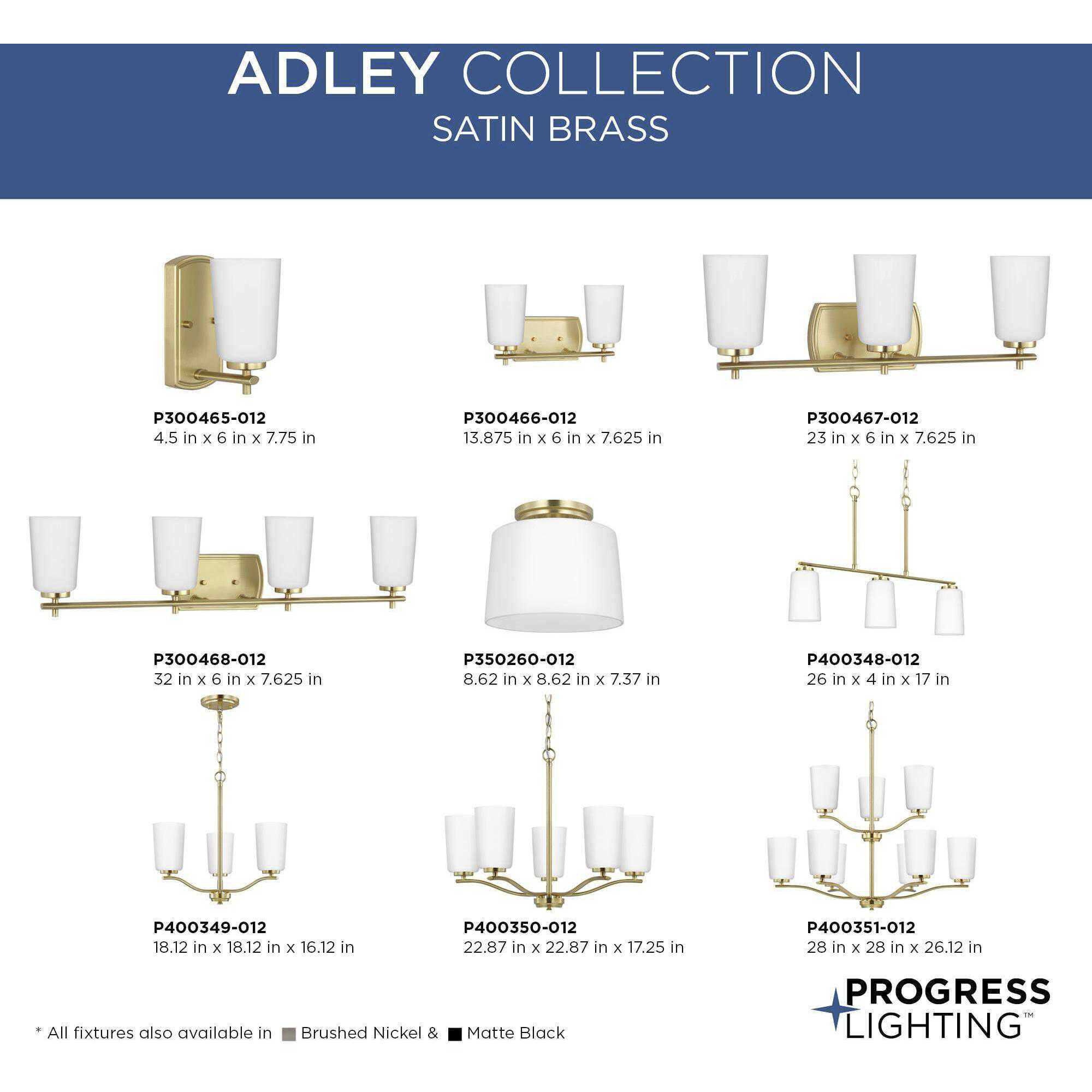 Adley 3 Light 23 inch Satin Brass Bath Vanity Light Wall Light