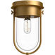 Cyrus 1 Light 7.5 inch Aged Gold Flush Mount Ceiling Light
