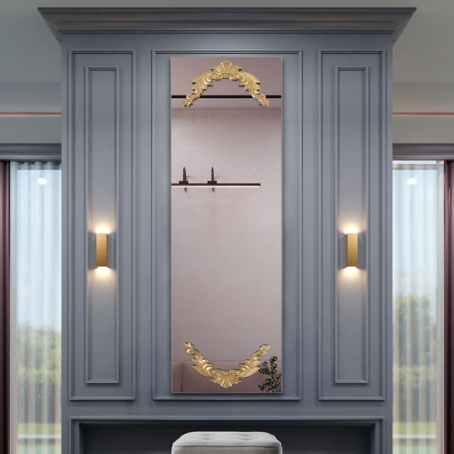 Adelard 72 X 24 inch Gold Leaf Mirror