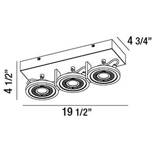 Vision 3 Light 30V White/Black Track Ceiling Light