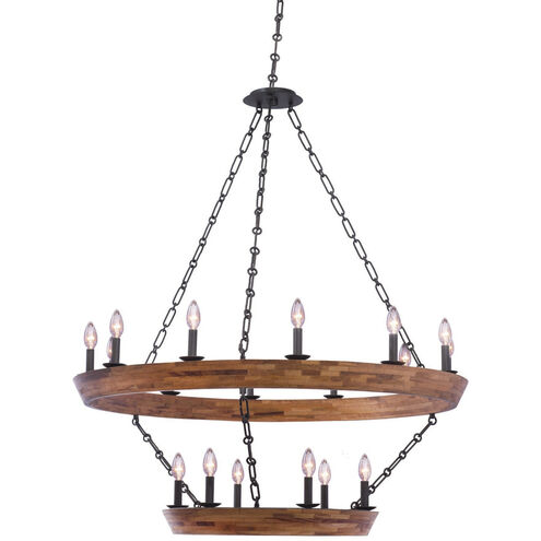 Lansdale 18 Light 42 inch Black Iron Chandelier Ceiling Light