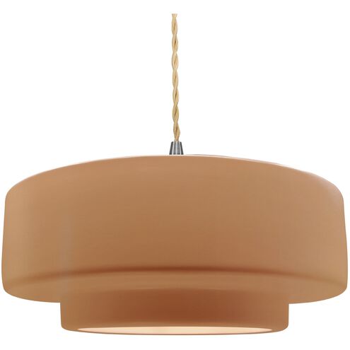 Radiance 1 Light 16.25 inch Adobe and Brushed Nickel Pendant Ceiling Light