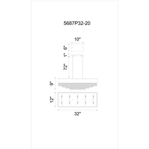 Medina 10 Light 32 inch Black Island/Pool Table Light Ceiling Light
