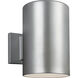 Outdoor Cylinders LED 9 inch Painted Brushed Nickel Outdoor Wall Lantern