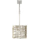 Farrah LED 60 inch Silver Leaf Chandelier Ceiling Light, Linear & Oval