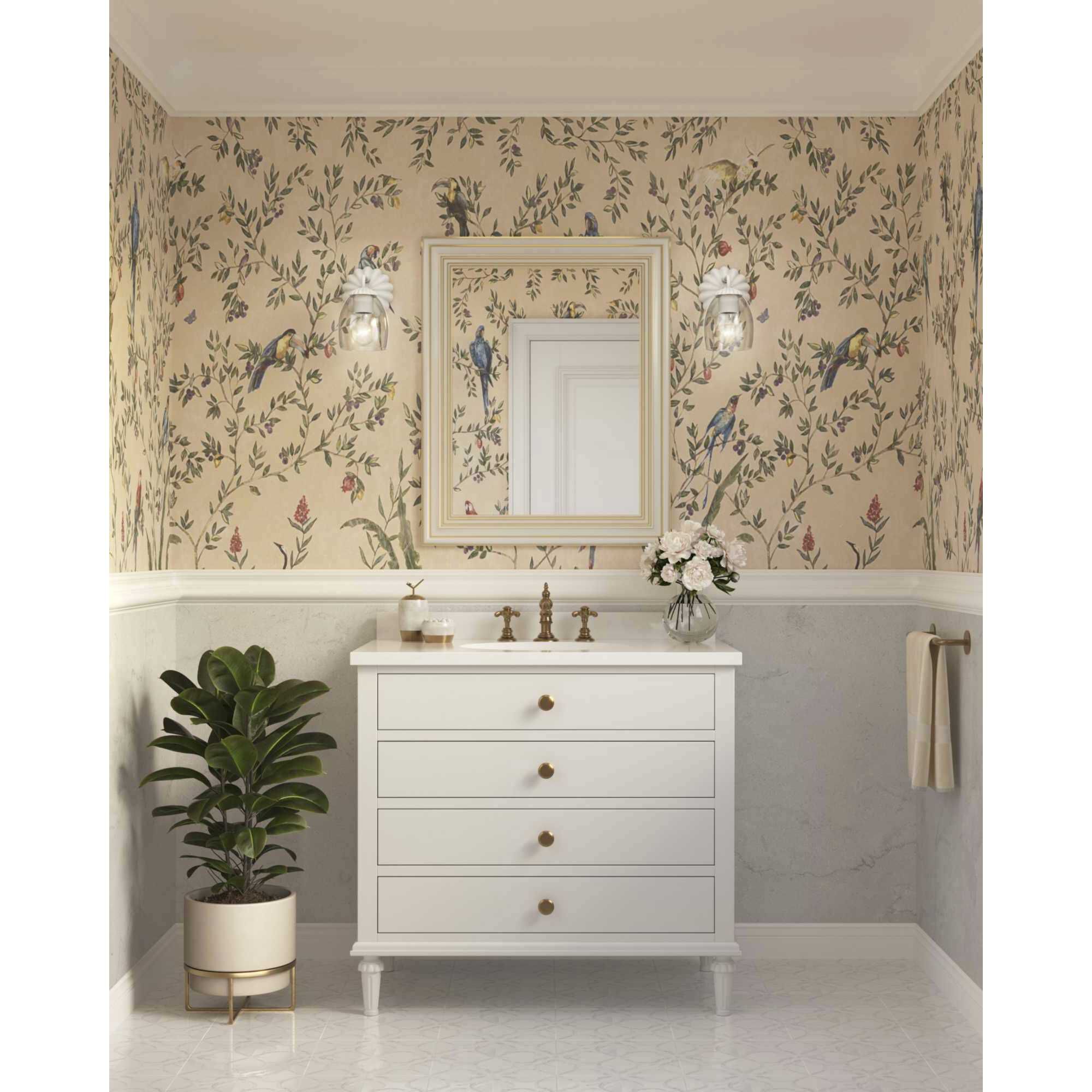 Quillan 1 Light 5 inch White Plaster Bathroom Vanity Light Wall Light