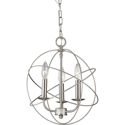 Williamsport 3 Light 13 inch Brushed Nickel Chandelier Ceiling Light