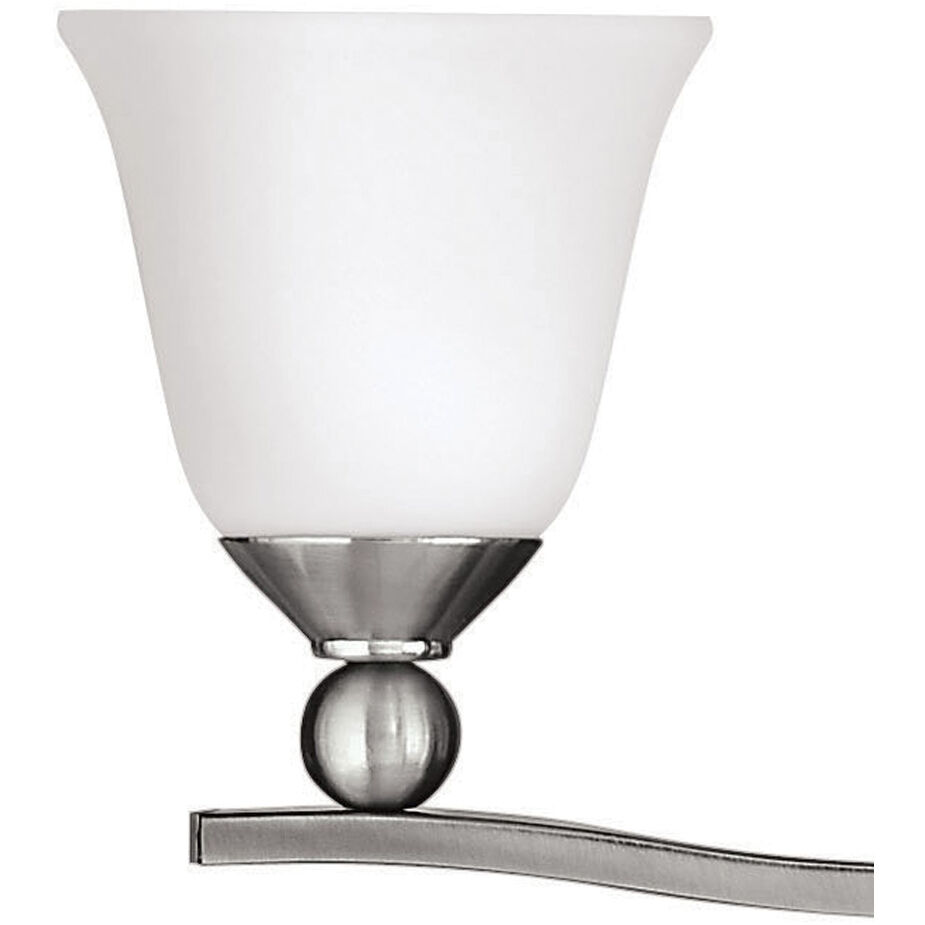 Bolla 4 Light 35.75 inch Brushed Nickel Vanity Light Wall Light in White