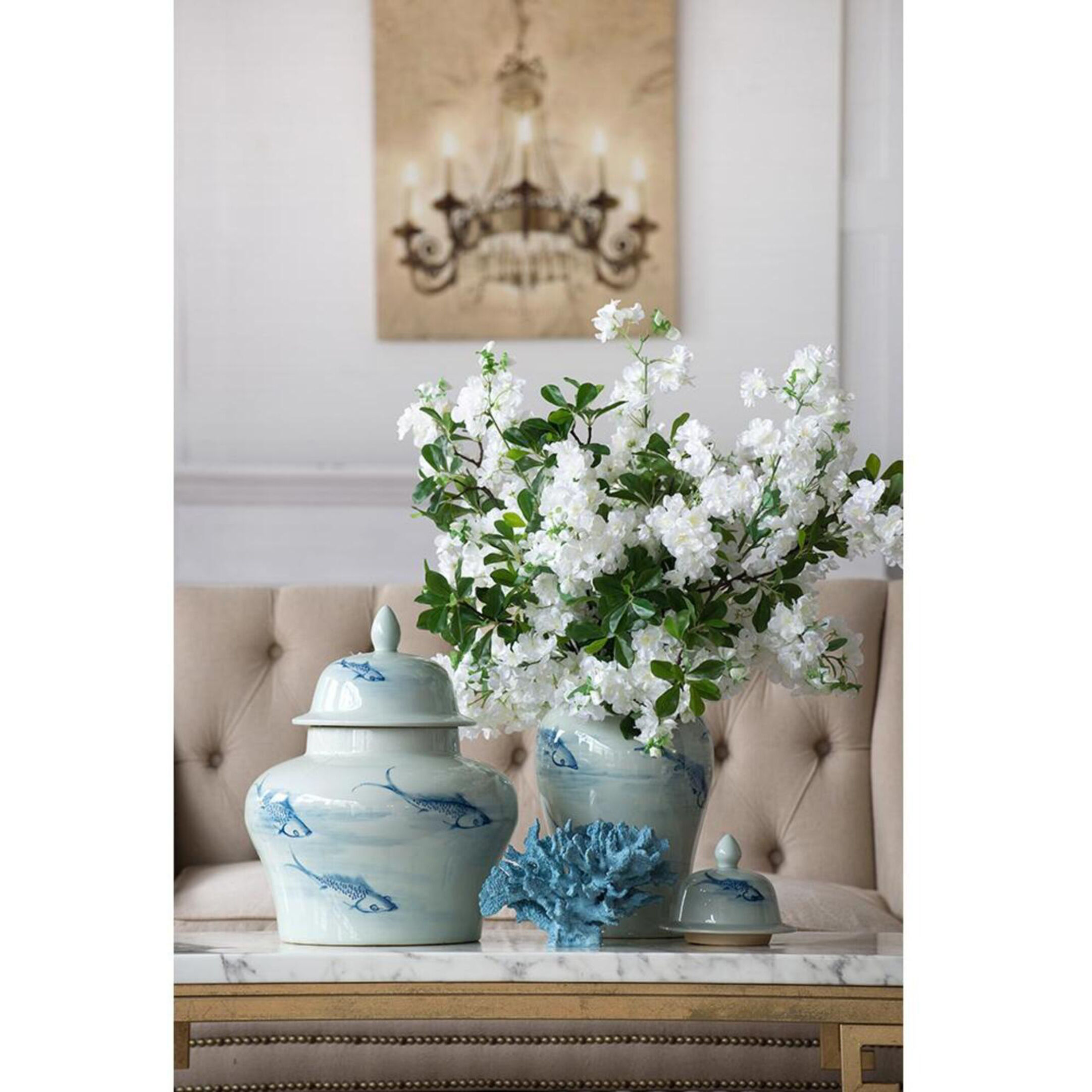 Koi 18.9 X 9.4 inch Vase