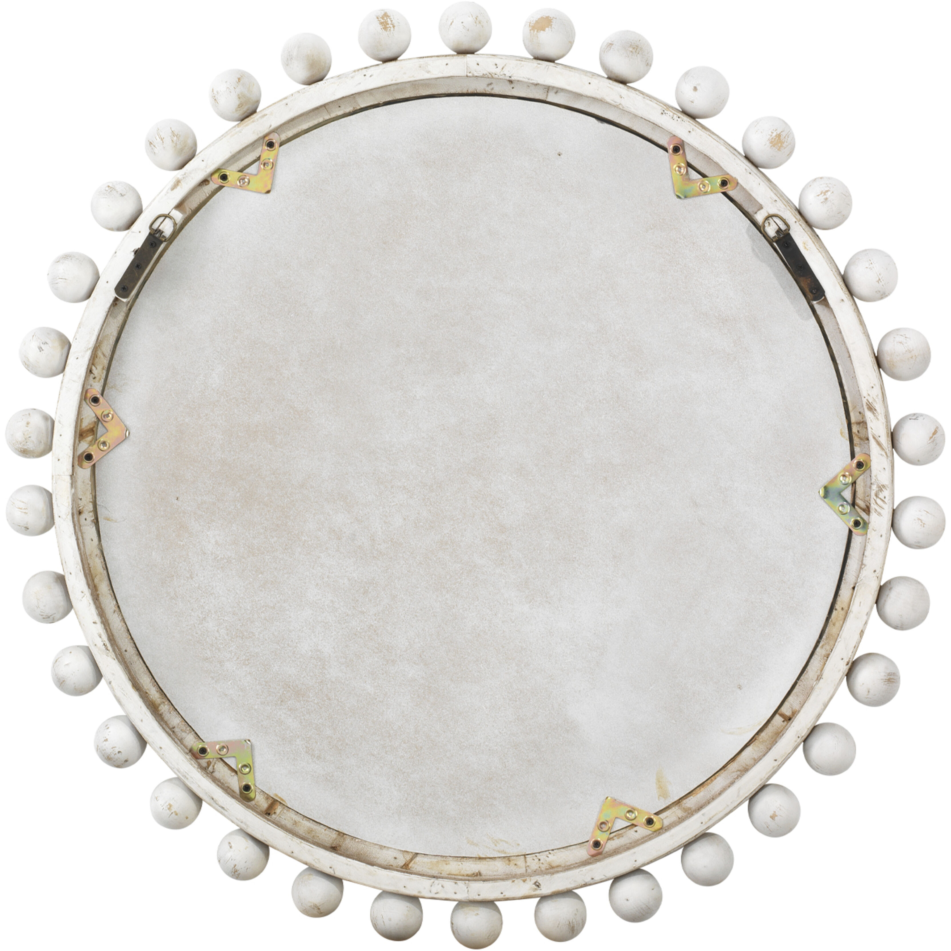 Brighton 34.75 X 34.75 inch White Washed Wood Wall Mirror