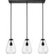 Ayra 3 Light 36 inch Matte Black Linear Chandelier Ceiling Light